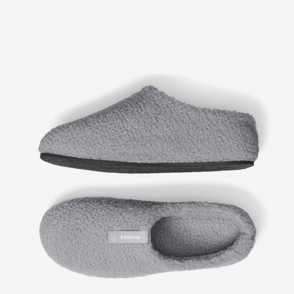 Bombas Grey Sherpa Slip-On House Shoes Size 8.5-9 New Without Tag